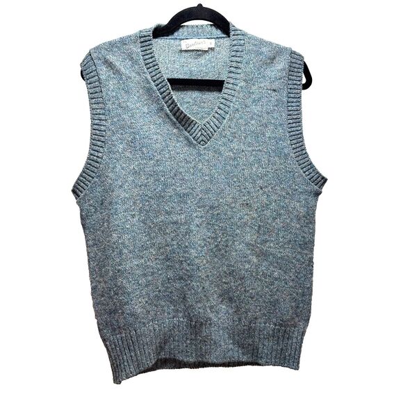 Barbour's Wool Blend Sweater Vest Gray Size Medium Made in USA - Picture 1 of 5